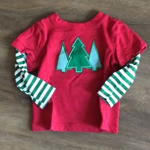 Ric Rac and Ruffles Christmas tree longsleeve shirt